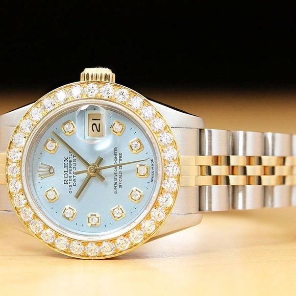 Sale! Rolex Crystal Blue 1ct+ Diamond Ladies Watch main image 7